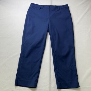 White House Black Market Straight Crop Pants Blue Women Size 10